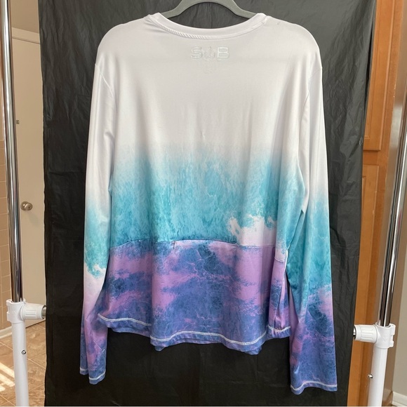 Women’s Silver Bait Ombre Long Sleeve Tee 1X Gorpcore Performance Wear Lake - Picture 3 of 9